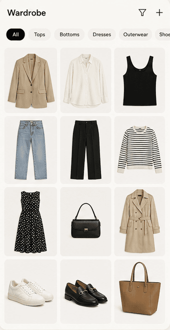 Your wardrobe catalogued in the StyleCue app